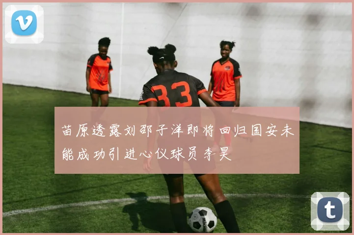 苗原透露刘邵子洋即将回归国安未能成功引进心仪球员李昊